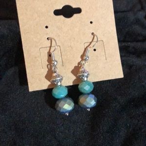 Elegant silver and blue handmade earrings
